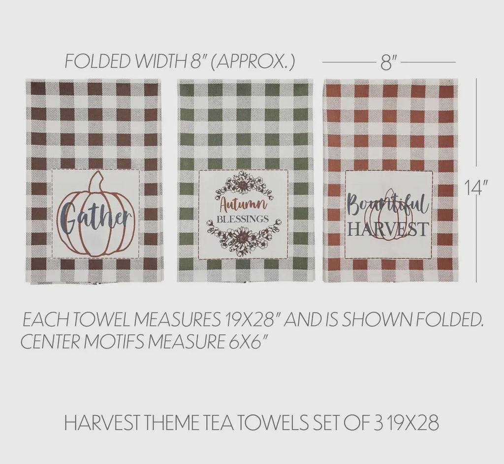 Bountiful Harvest Theme Tea Towels Set of 3