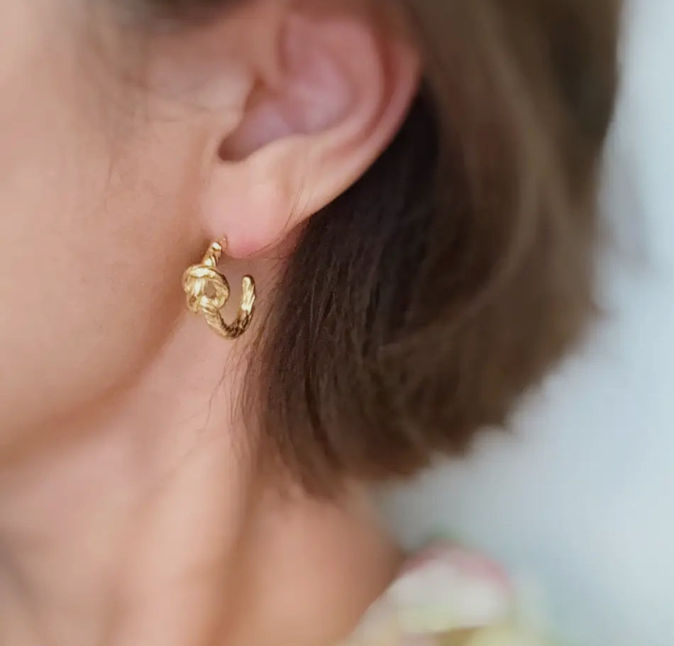 Textured and Knotted Hoop Earrings