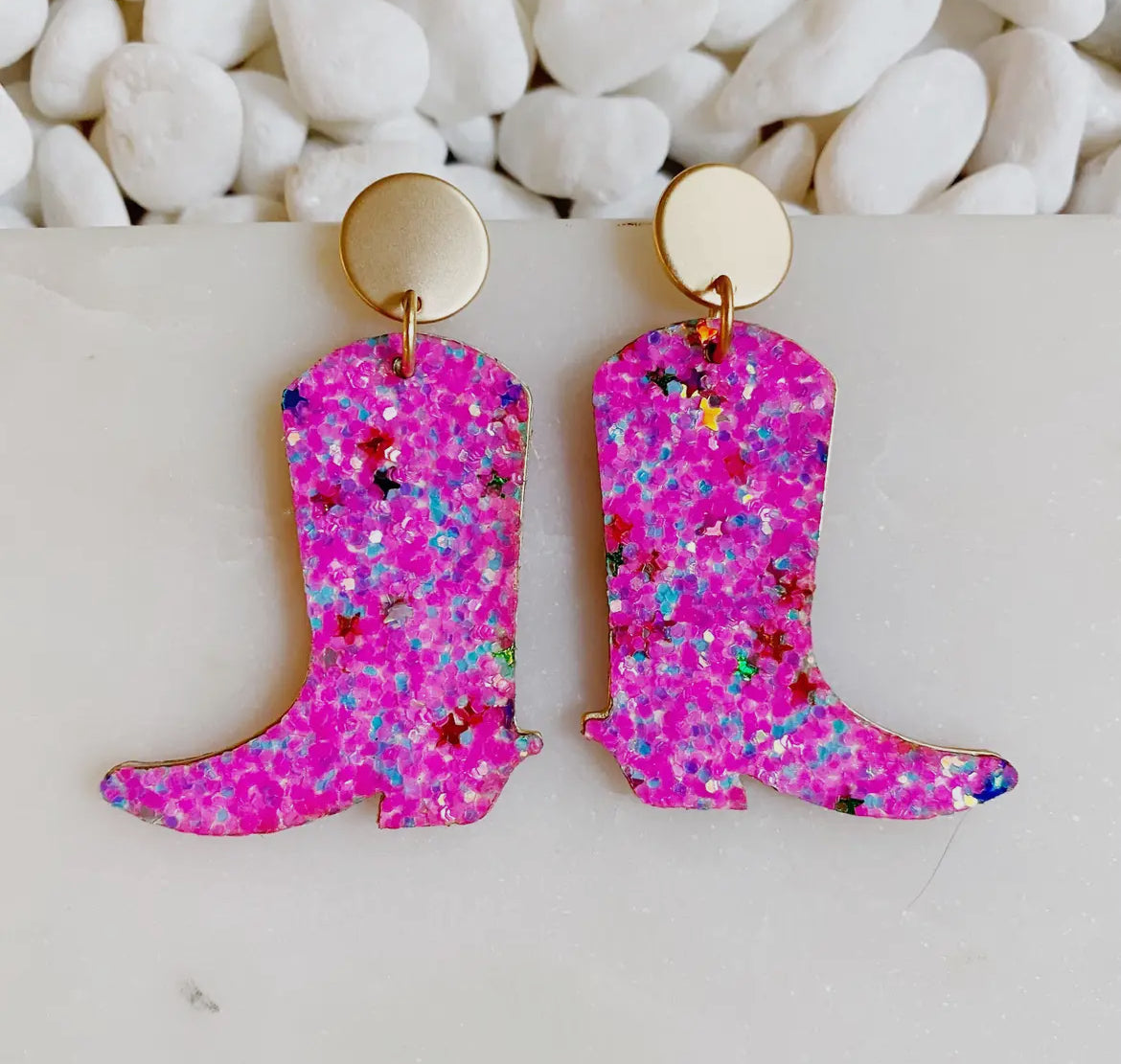 Glittered Up Cowgirl Earrings