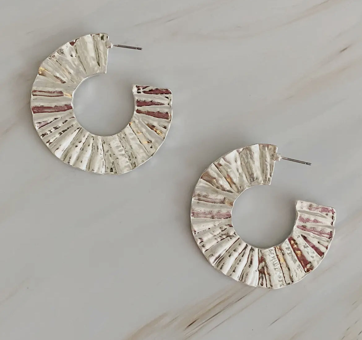 Crinkled Art Hoop Earrings