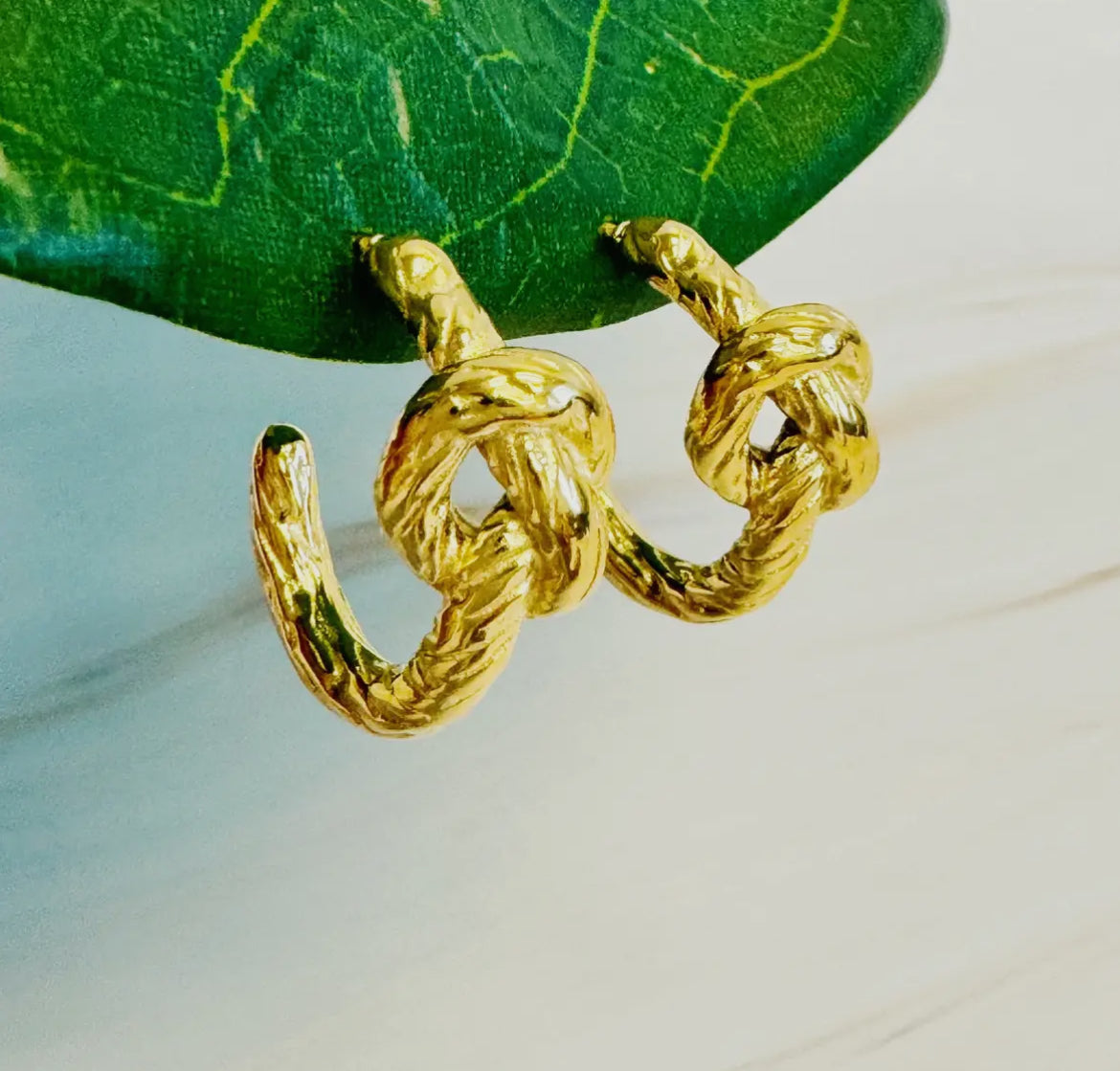 Textured and Knotted Hoop Earrings