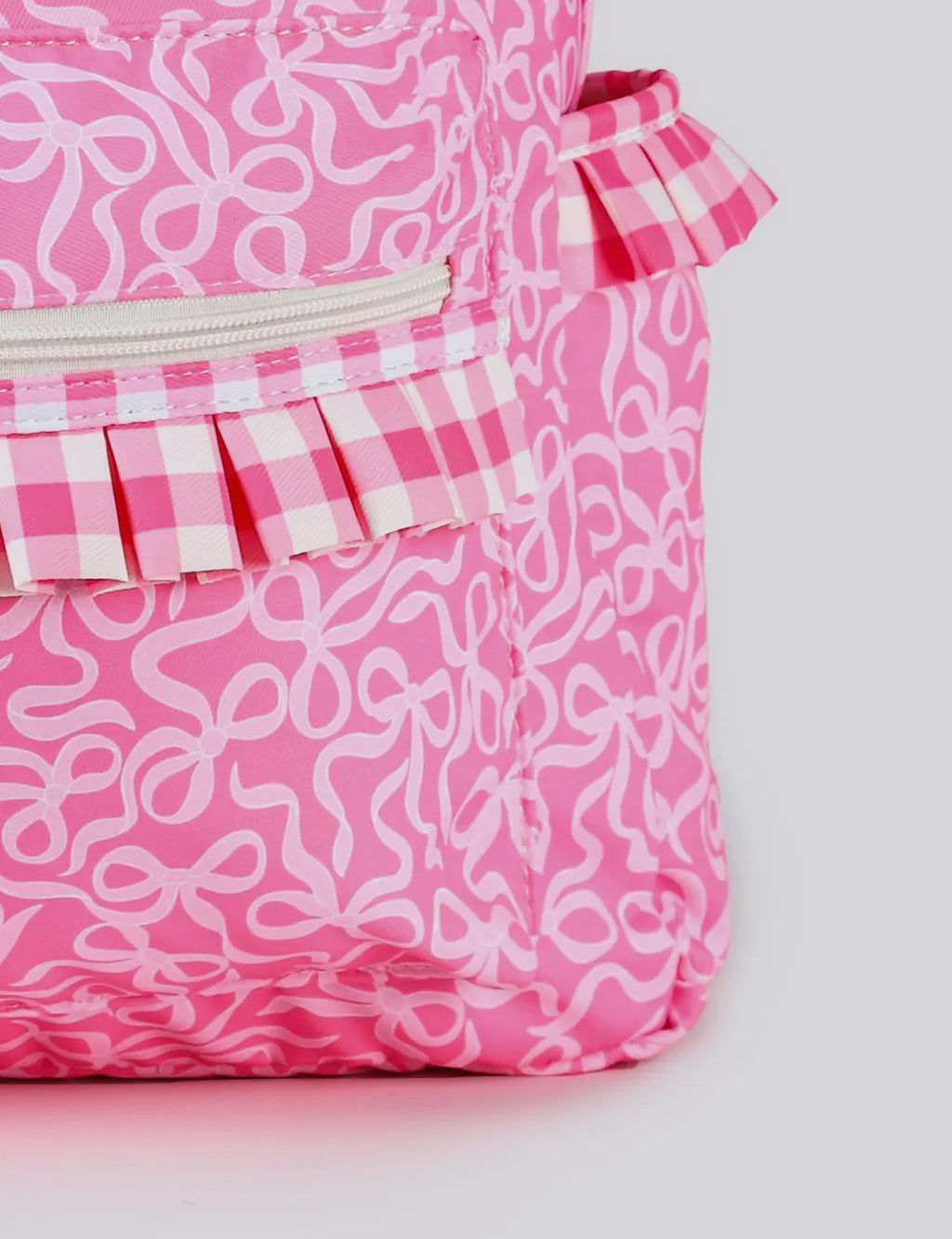 Gingham Ruffle Bow Printed Girls Backpack  *preorder*