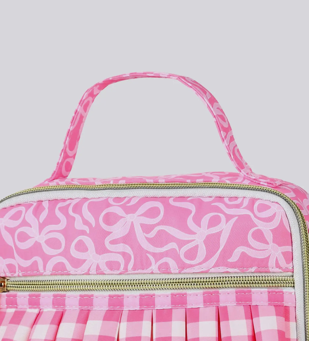 Gingham Ruffle Bow Printed Girls Lunch Box  *preorder*