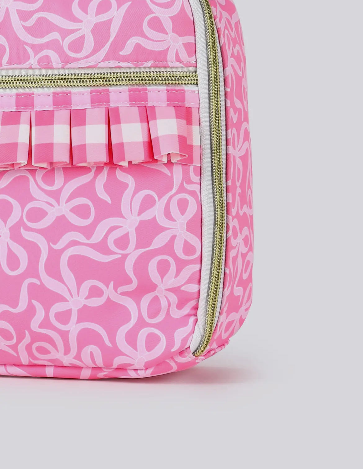 Gingham Ruffle Bow Printed Girls Lunch Box  *preorder*