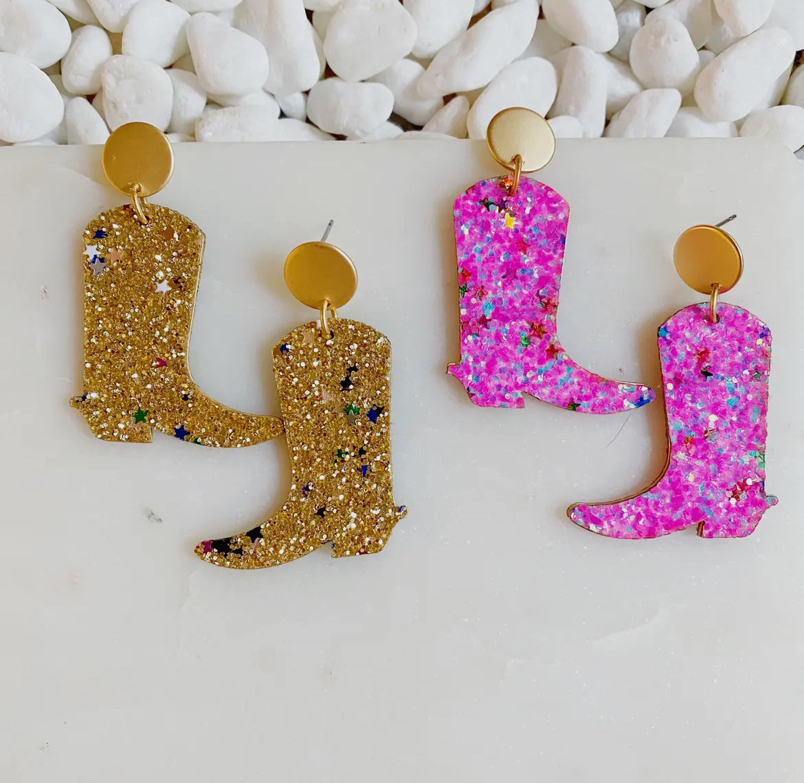 Glittered Up Cowgirl Earrings