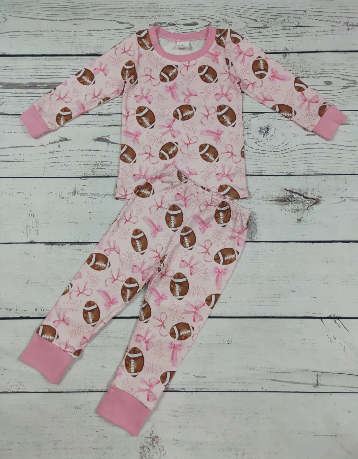 Girls Football Bow Printed Sleepwear  *preorder*