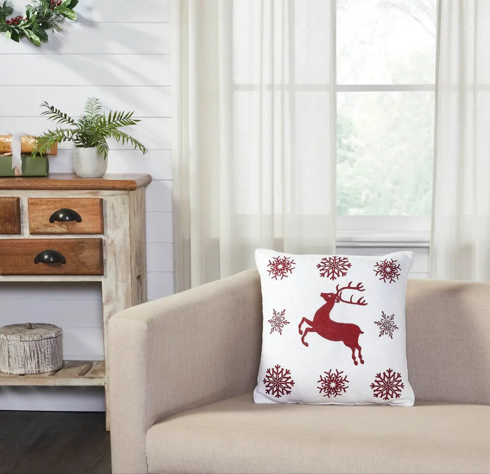 Snowflake Deer Pillow
