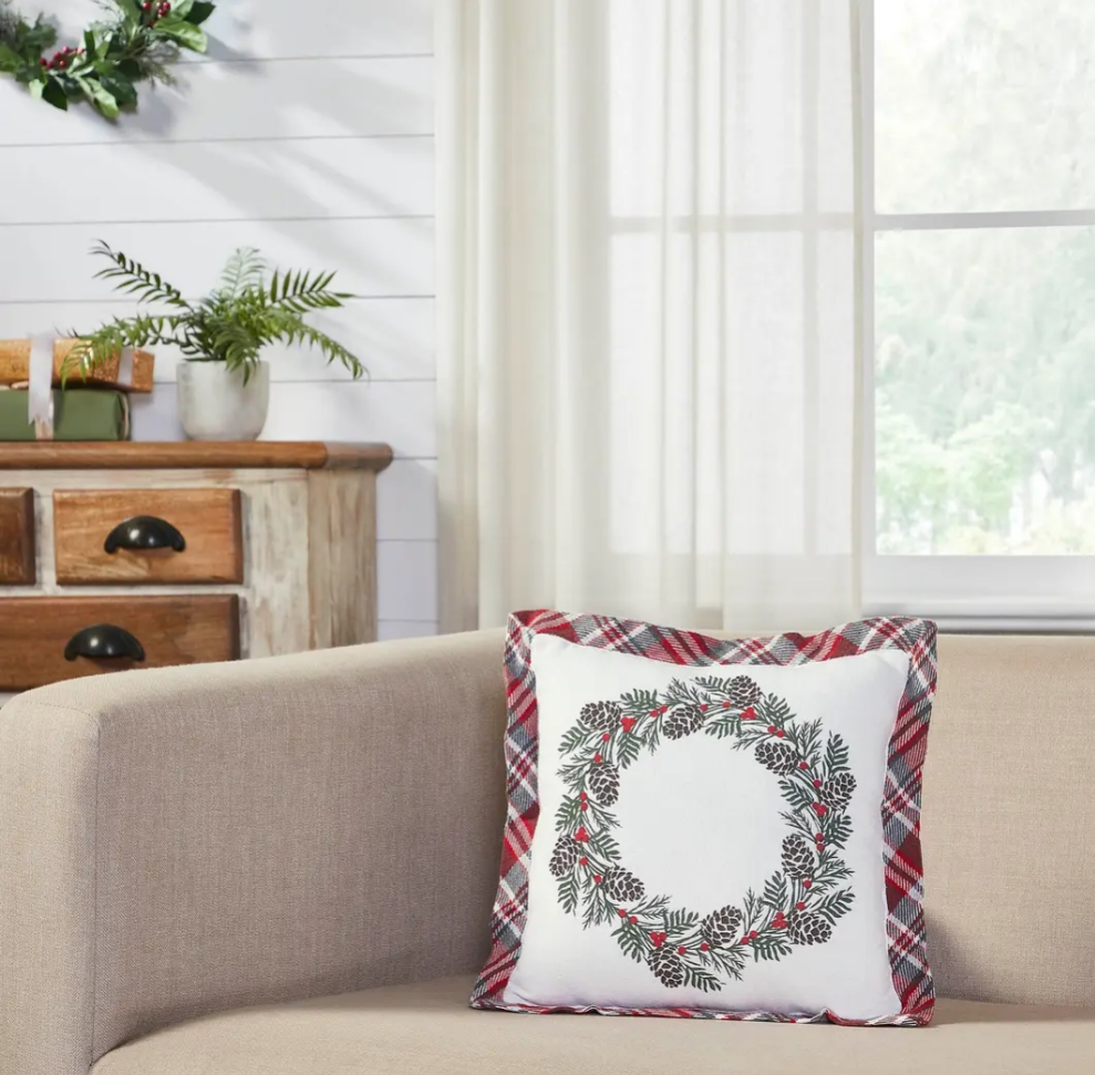 Plaid Wreath Pillow
