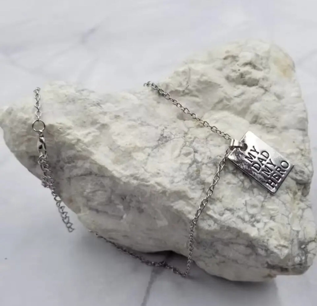 My Dad My Hero Dog Tag Necklace