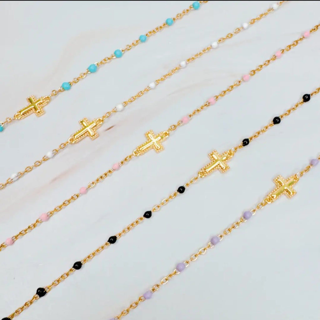 Dainty Dots Cross Bracelet