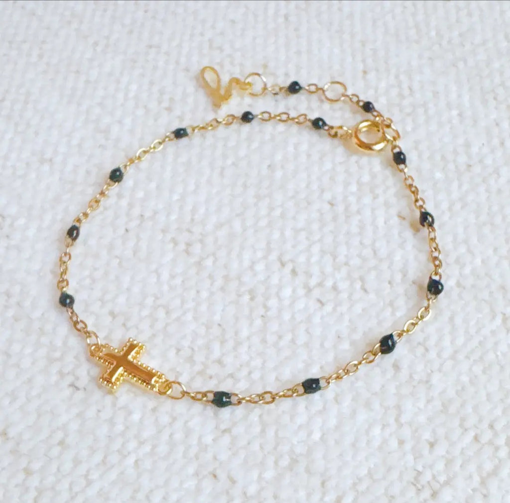 Dainty Dots Cross Bracelet