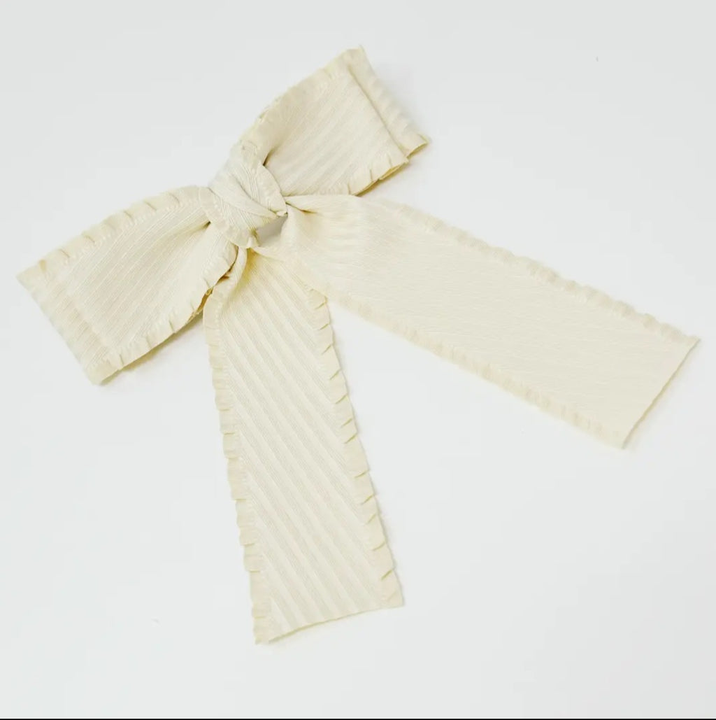 Frilled and Textured Double Hair Bow