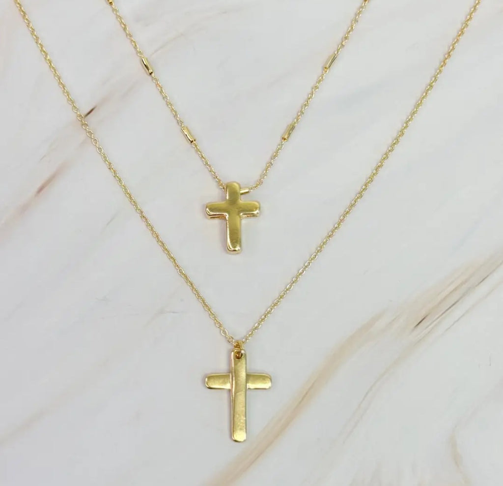 Double Cross Necklace Set