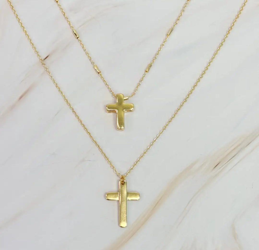 Double Cross Necklace Set