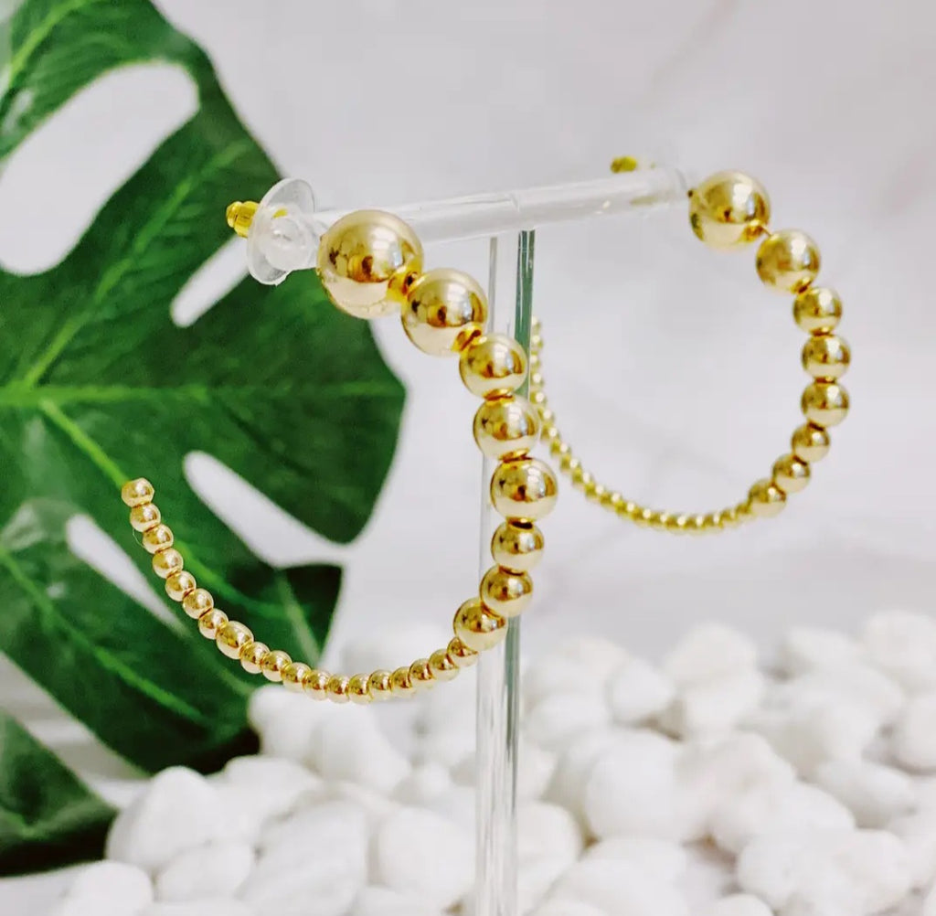 Gradual Beaded Hoop Earring