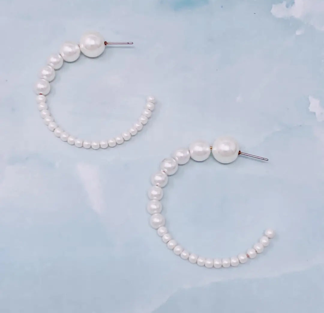 Gradual Beaded Hoop Earring