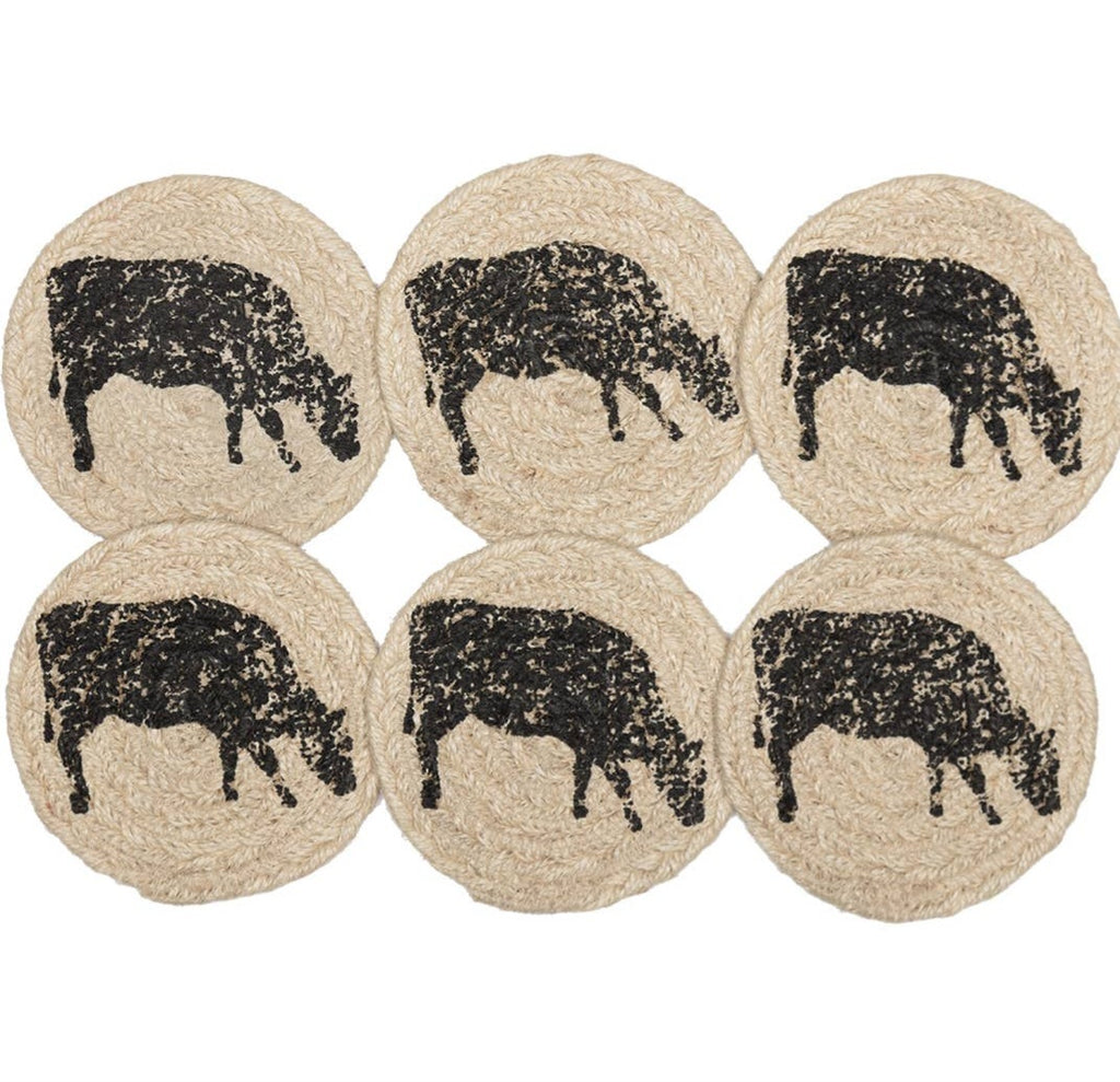 Cow Jute Coaster Set